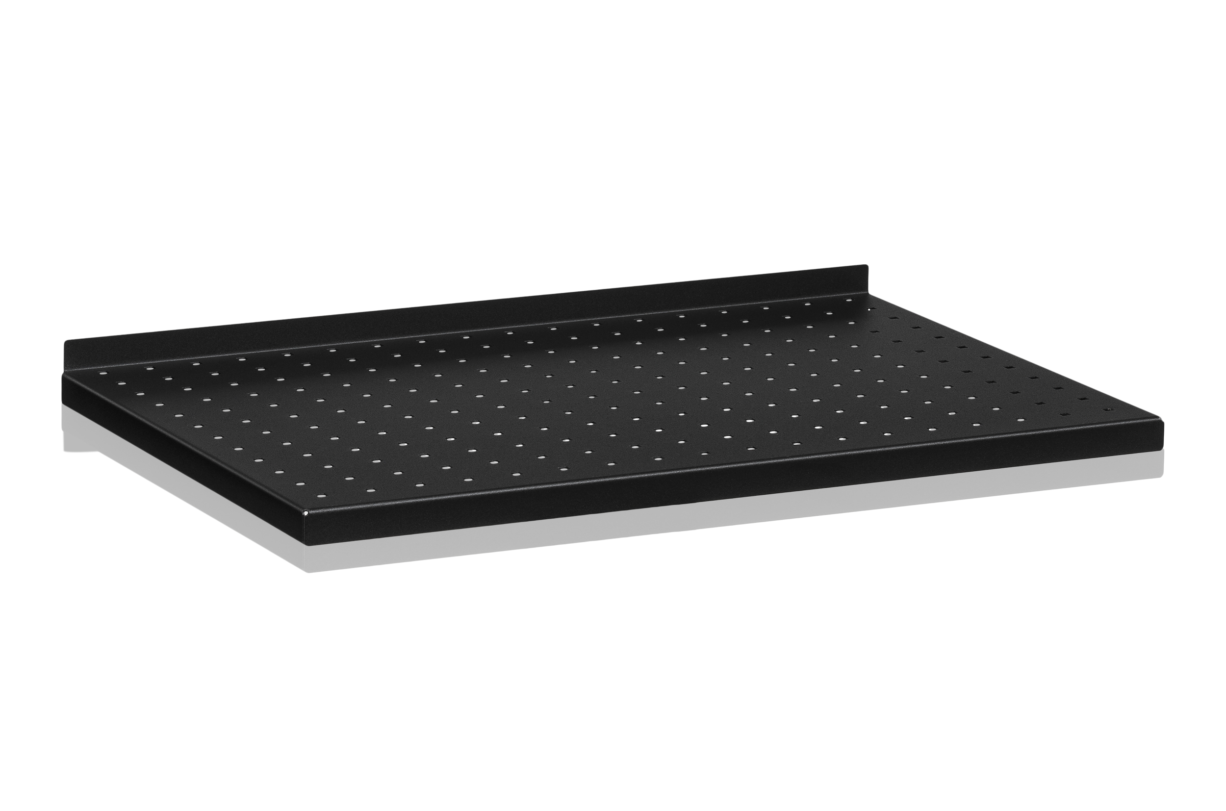Plåthyllplan Perforerad 600x400 mm Svart