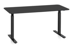 Skrivbord Sitt&Stå 1600x800 mm Svart Bordsskiva Svart Stativ