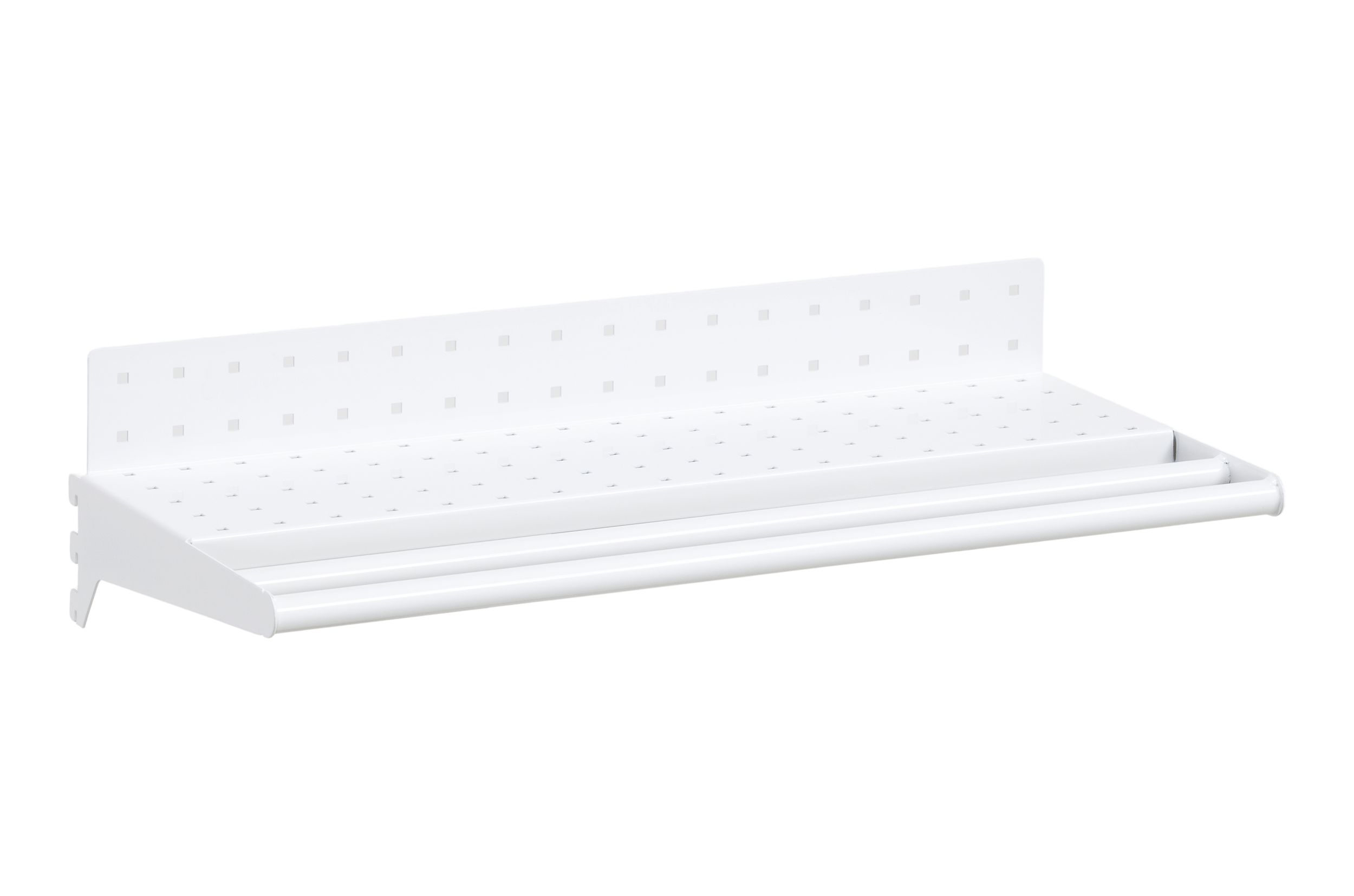 Hyllplan Perforerad inklusive Klädstång 600 mm Vit