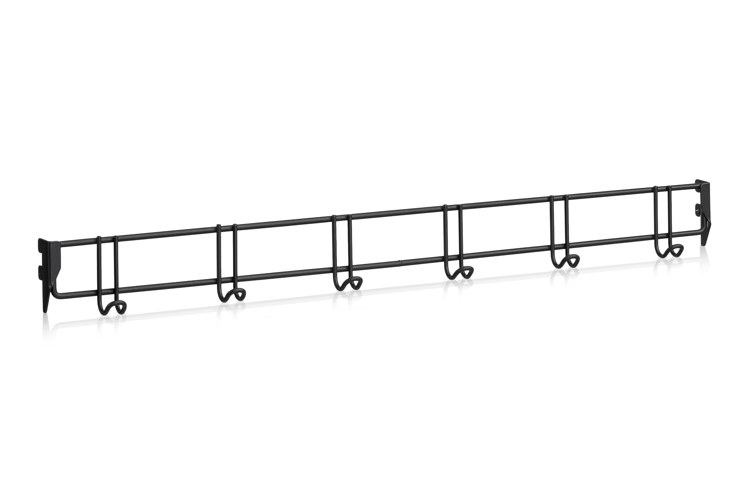 Klädkroklist 900 mm 6 Krokar Svart