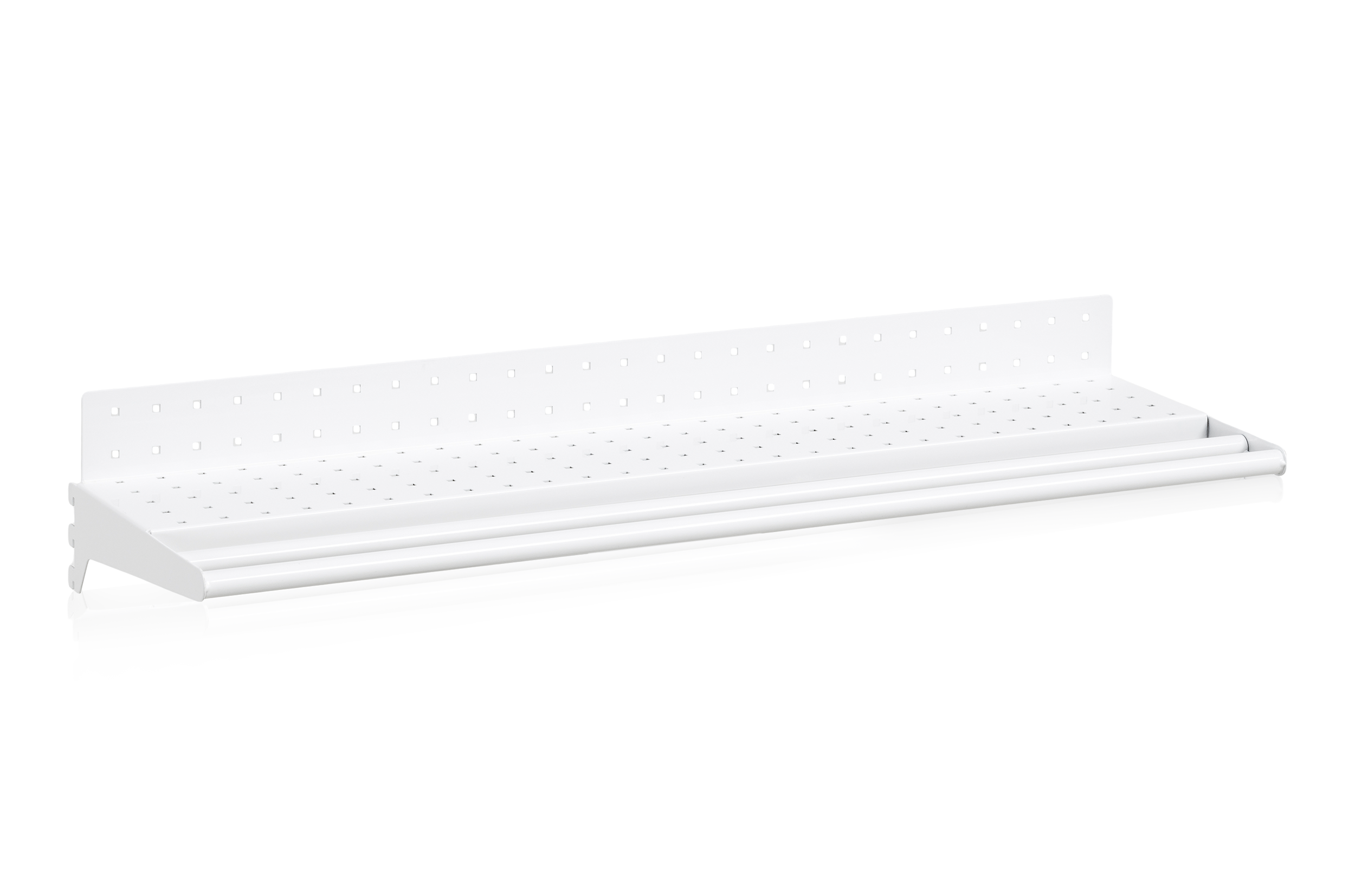 Hyllplan Perforerad inklusive Klädstång 900 mm Vit