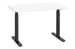 Skrivbord Sitt&Stå 1200x800 mm Vit Bordsskiva Svart Stativ