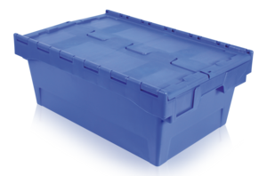 Förvaringslåda med integrerat lock 39 L Blå