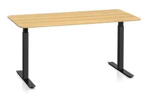Skrivbord Sitt&Stå 1600x800 mm Ekmelamin Svart Stativ