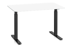 Skrivbord Sitt&Stå 1200x800 mm Vit Bordsskiva Svart Stativ