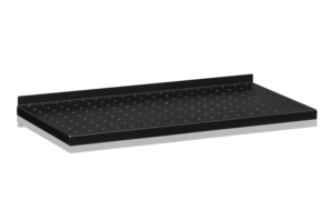 Plåthyllplan Perforerat 600x300 mm Svart